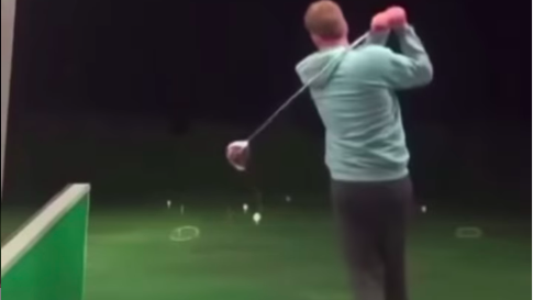 WATCH: Golfers suffers PAINFUL ACCIDENT on the driving range